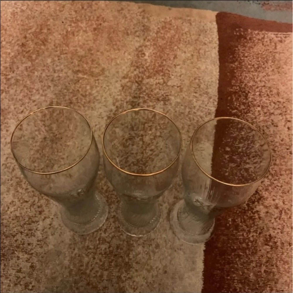 Lot of 3 Samuel Adams Ale Gold Rim Logo Tall Pilsner Large 9” 20 Oz Beer Glass - Picture 5 of 6